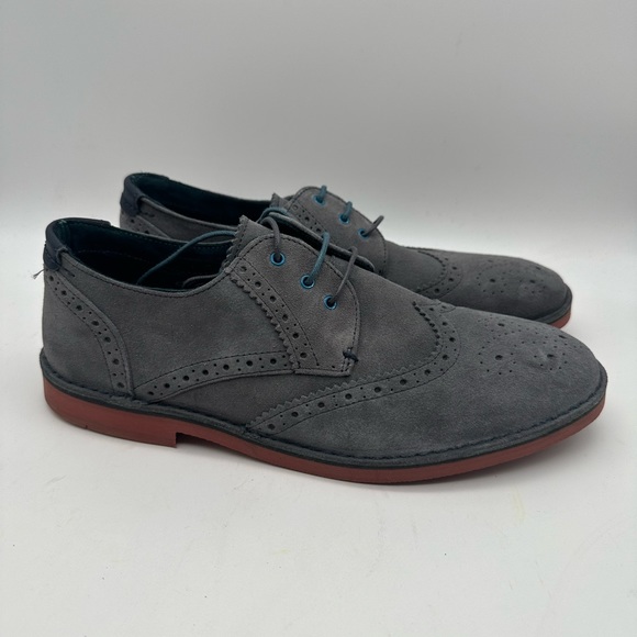 BRAND NEW TED BAKER LONDON JAMFRO Men's Gray Suede Brogues Size US 10 MSRP $150 - Picture 2 of 8